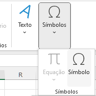 inserindo simbolos excel