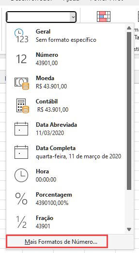 mais formatos de numero