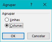menu agrupar colunas