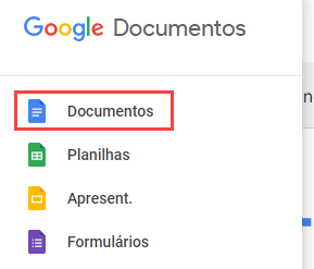 menu google documentos