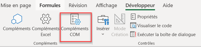 onglet developpeur complement com