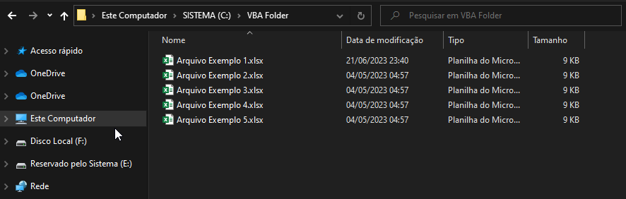 pasta vba folder