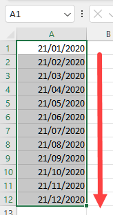 preenchimento automático mês serie