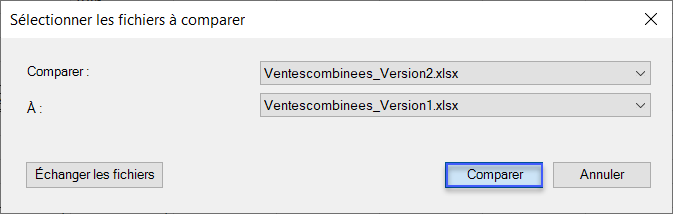selectionner fichiers a comparer