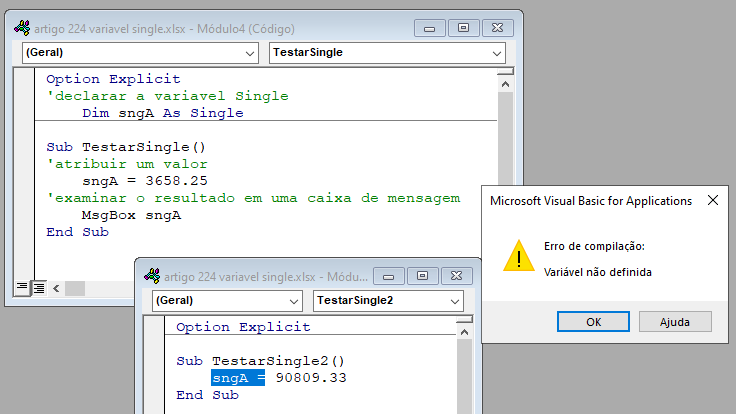 single variavel nao definida