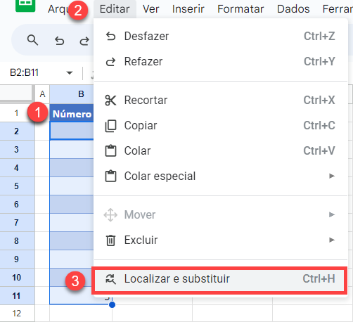 substitui em branco 6