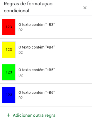 varias regras formatação