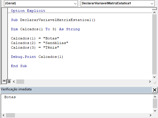 vbe matriz estatica calcados