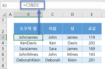 vlookup concatenate 도우미열