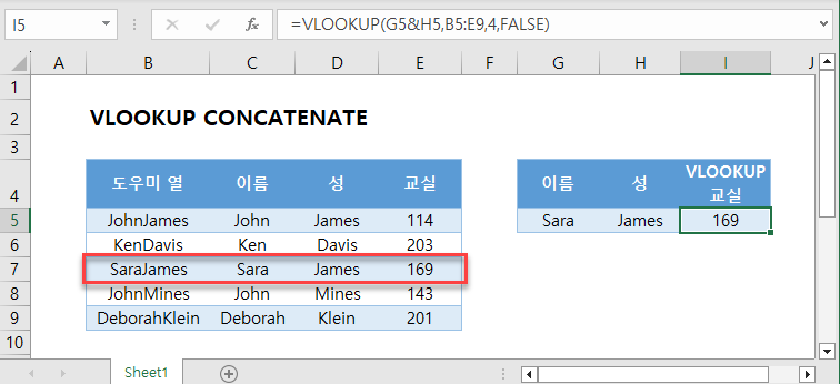 vlookup concatenate 인트로