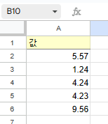 구글시트 소수점 이하 두자리