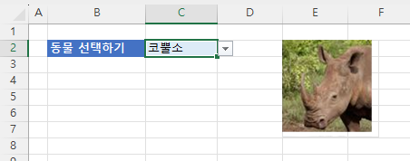 목록에 연결된 이미지 코뿔소