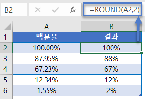 반올림백분율 두자리 업데이트