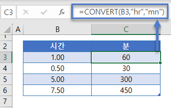 시간분변환 convert함수