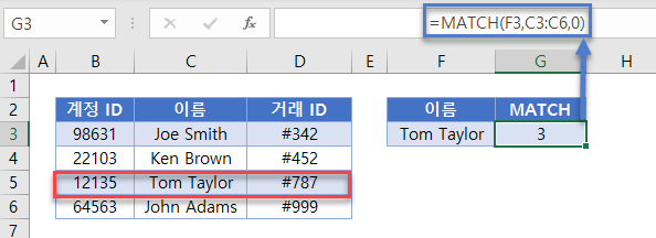 역방향vlookup match함수