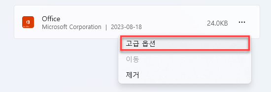 오피스 고급 옵션