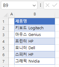 전자제품 및 브랜드 리스트