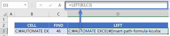 파일경로 left함수