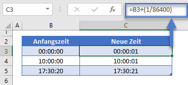 1 Sekunde zur Zeit hinzuaddieren
