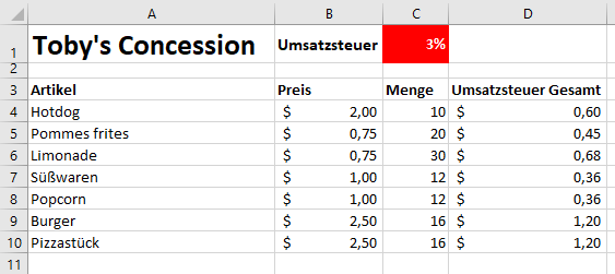 Absolute Zellbezuege in Excel verwenden