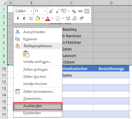 Automatisches Ergaenzen mit Datenueberpruefung Auswahlbereich ausblenden