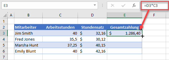 Datenreihe mit dem Füllgriff ausfüllen