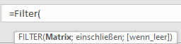 FILTER Funktion Syntax