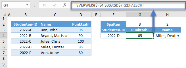 SVERWEIS Rueckgabe mehrerer Spalten ohne Array