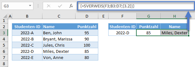 SVERWEIS Rueckgabe mehrerer Spalten