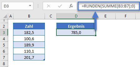 Summe mit RUNDEN Funktion runden