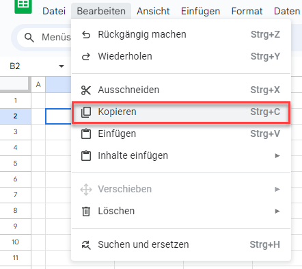 Verbundene Zellen in Google Sheets kopieren