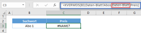 XVERWEIS funktioniert nicht Grund Bezugsfehler