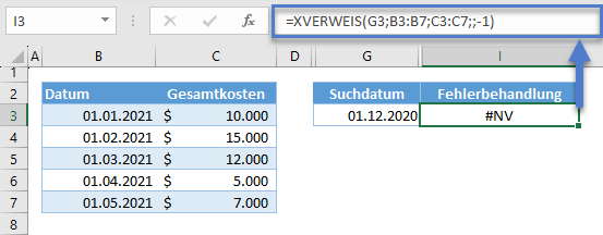 XVERWEIS funktioniert nicht Grund keine ungefaehre Uebereinstimmung Vergleichsmodus Minus 1