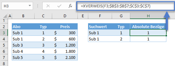 XVERWEIS funktioniert nicht Grund relative Bezuege geloest