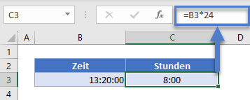 Zeit mit 24 multiplizieren