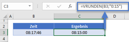 Zeit mit VRUNDEN Funktion runden