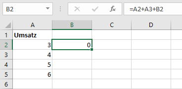 Zirkelbezug in Excel Formel