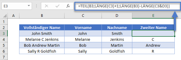 Zweiten Namen trennen FINAL