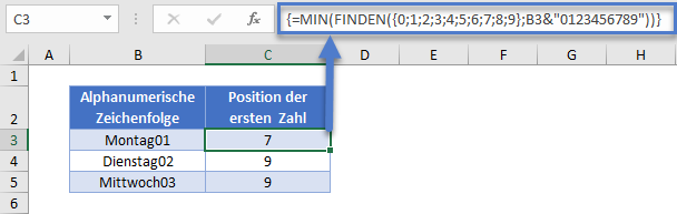 erste Zahl in Zeichenfolge finden