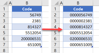 excel ajout zeros presentation