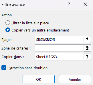 excel filtrer valeurs doubles filtre avance copier