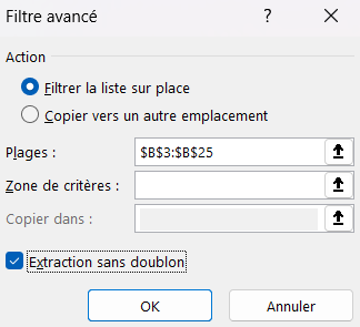 excel filtrer valeurs doubles filtre avance