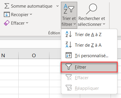 excel filtrer valeurs filtre etapes