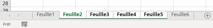 excel plusieurs feuilles selectionner2345