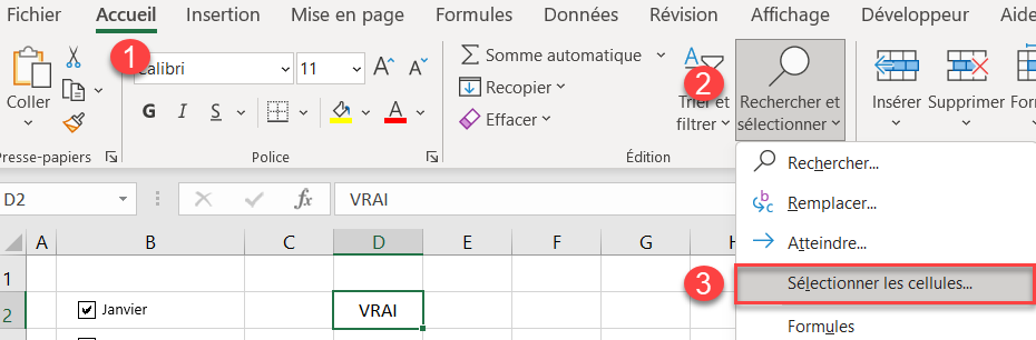 excel supprimer case selectionner cellules