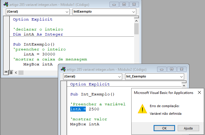 int variavel nao definida