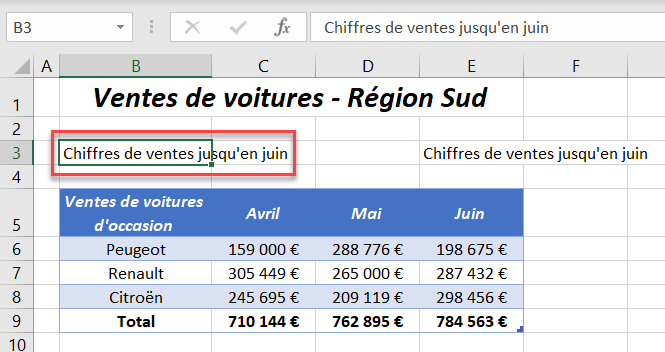 raccourcis excel antecedent arrivee