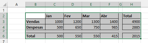 range usando usedrange