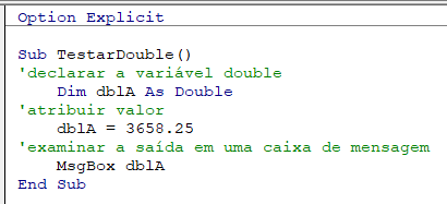 teste variavel double