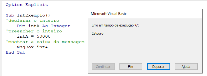 variavel integer estouro